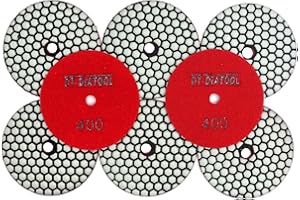 DT-DIATOOL Dry Diamond Polishing Pads 4 Inch for Granite Marble Quartz Stone Countertop Tiles 8 Pieces Grits 400