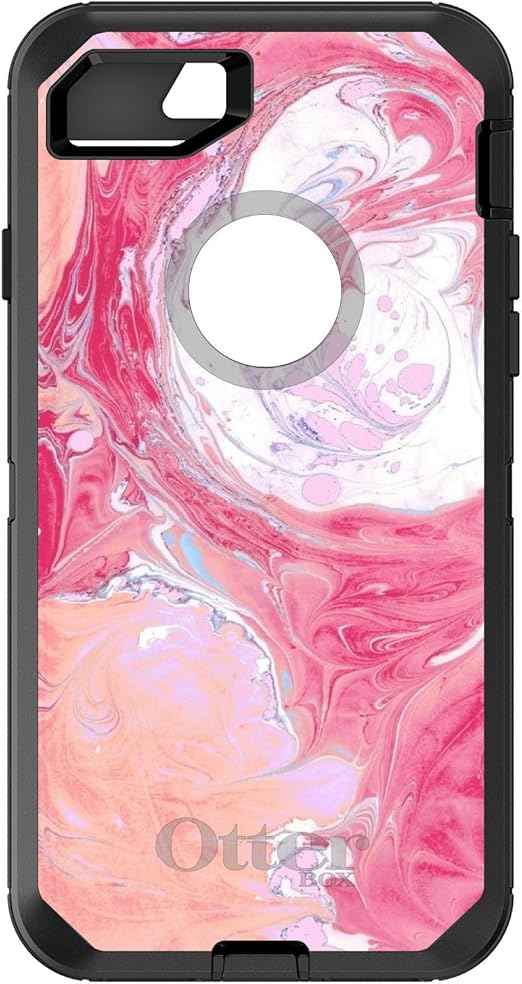 Amazon Com Distinctink Case For Iphone 7 Plus 8 Plus Replacement For Otterbox Defender Black Custom Case Hot Pink Blue White Marble Image Print Printed Marble Image