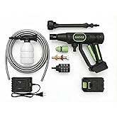 Cordless Pressure Washer, 20v 320PSI Brushless Power Washer with 6-in-1 Nozzle & Foam Cannon, 26Ft Hose, Rechargeable Battery