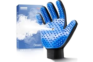 ANKEGE Upgrade Pet Steam Grooming Glove with Built-in Sprayer to Prevent Static and Flying Hair Steam Pet Shedding Glove for Dog and Cat Long with and Short Hair (Right Hand - 1 Piece)