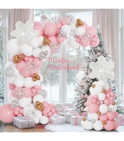 Pink Winter Wonderland Decorations 137-Piece Pink Winter Wonderland ...