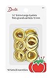 Dritz 661 Extra-Large Eyelets, Brass, 7/16-Inch