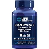 Life Extension Super Omega-3 EPA/DHA Fish Oil, 120 Softgels | Sesame Lignans &amp; Olive Extract, Heart &amp; Cognitive Health, Triglyceride &amp; Lipid Support, Enteric-Coated, Gluten-Free &amp; Non-GMO