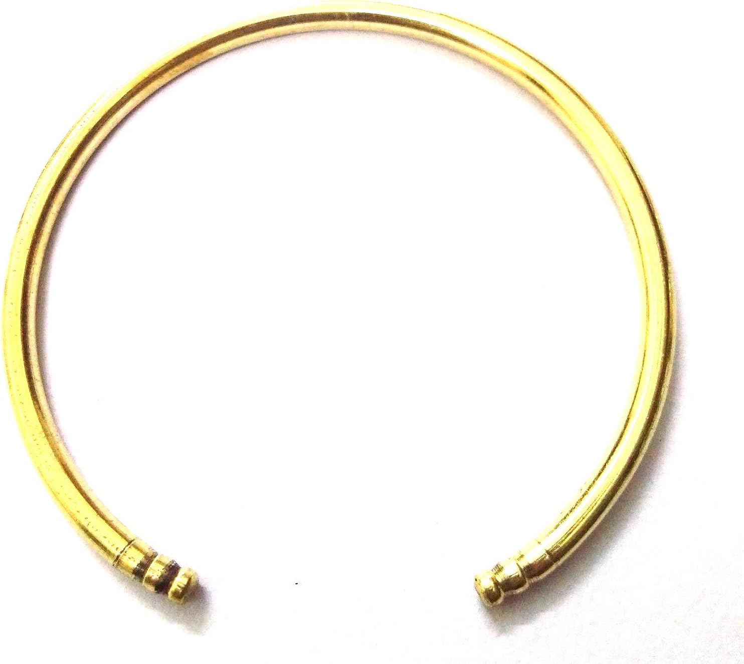 SLIM Brass Rounded Bracelet Cuff Kada Kadaa Bangle Wristlet Sikh Men Women 10