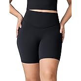UNISSU Hugcurve No Front Seam High Waisted Workout Biker Shorts for Women 6 Inches Tummy Control Buttery Soft Yoga Pants Gym