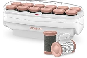 Conair CHV12XNC Big Curls and Waves Jumbo Ceramic Hot Rollers, Hair Rollers for Long and Short Hair Bonus: Super Clips and Me
