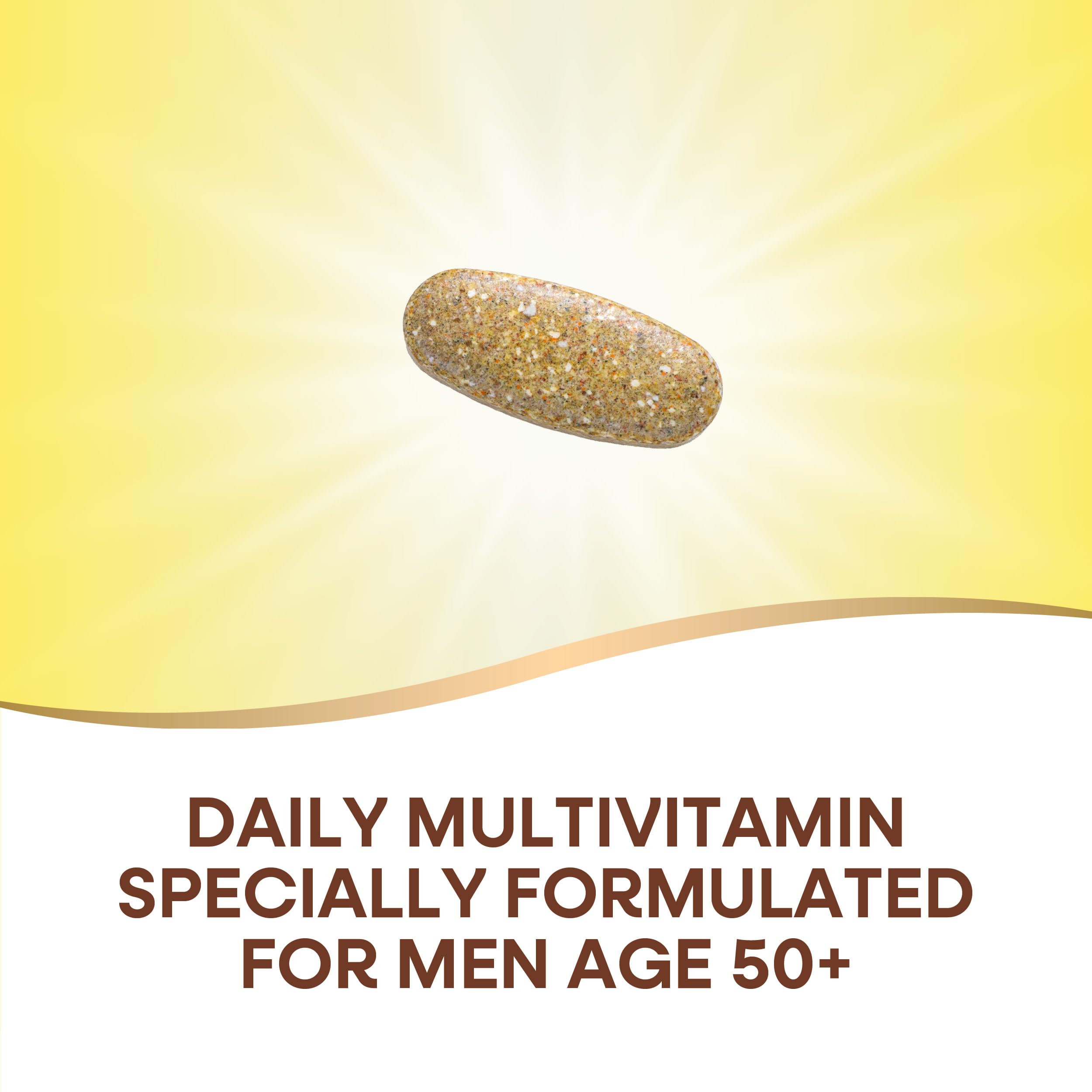 Nature's Way Alive! Men’s 50+ Daily Ultra Multivitamin, High Potency Formula, Supports Healthy Brain, Eyes & Heart*, with Methylated B12, Gluten-Free, 60 Tablets (Packaging May Vary)