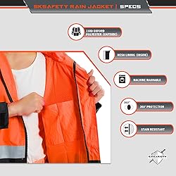 SKSAFETY Hi Vis Reflective Rain suits for Men