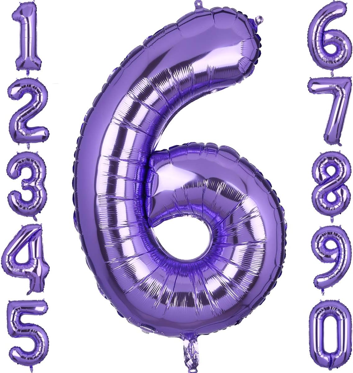 Large Foil Purple Number 6 Balloons Big Mylar Helium Balloon Birthdays Party Decorations Supplies Girls 40 Inch