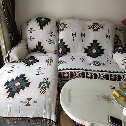 Fuxitoggo Knitted Sofa Blankets Throws Vintage Cotton Couch