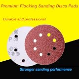 XBrand 50 Pcs 125mm Sanding Discs 40 Grit 8 Hole Hook Loop for Orbital Sander view 4
