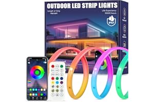 ATHONO Outdoor LED Strip Lights Waterproof, 100FT RGB IP67 Led Lights with App and Remote Control, Color Changing Led Rope Lights for Garden, Pool, Patio, Balcony Decor