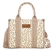 Wrangler Cow Print Tote Bag for Women Western Purse Boho Top Handle Satchel Handbag with Signature Strap