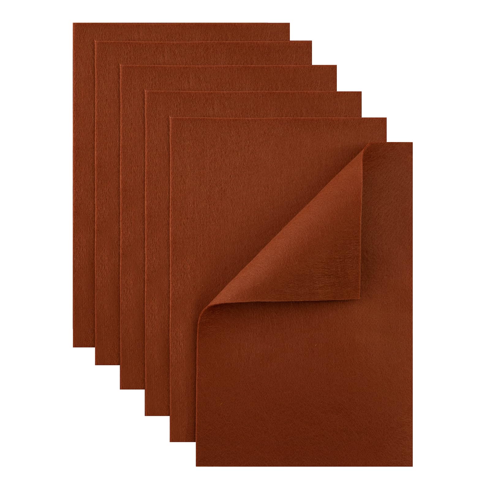 HaoFeiJH Brown Felt Fabric Sheets - 6PCS Felt