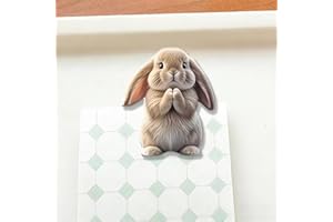 1pc Acrylic PP Functional Clips, Praying Rabbit Illustration 1.6in -Decorative Paper Clips for Photo, Memo, Snack, Fridge Mag