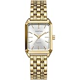 CHEETAH Women's Gold-Tone Dainty Watch, Retro Style Rectangular Case and Stainless Steel Band, Gift for Her