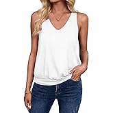 Sialois Womens Tank Casual V Neck Summer Spring Beach Vacation Clothes Loose Fit Cute Outfit 2026 Fashion Sleeveless Tops