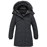 ZSHOW Girls' Winter Coat Insulated Long Quilted Puffer Jacket Warm Hooded Parka Snow Coats