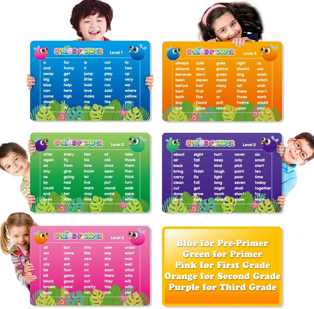 SpringFlower Sight Word Game, Swat a Sight Word Educational Toy for Age of 3,4,5,6 Year Old Kids, Boys & Girls,Homeschool ,Visual, Tactile and Auditory Learning, 120 Pieces: Toys & Games