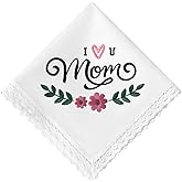 PACGOTH Embroidered Handkerchiefs for Women, Cotton Lace Handkerchiefs for Mom Keepsake Gift On Mother’s Day Birthday Wedding