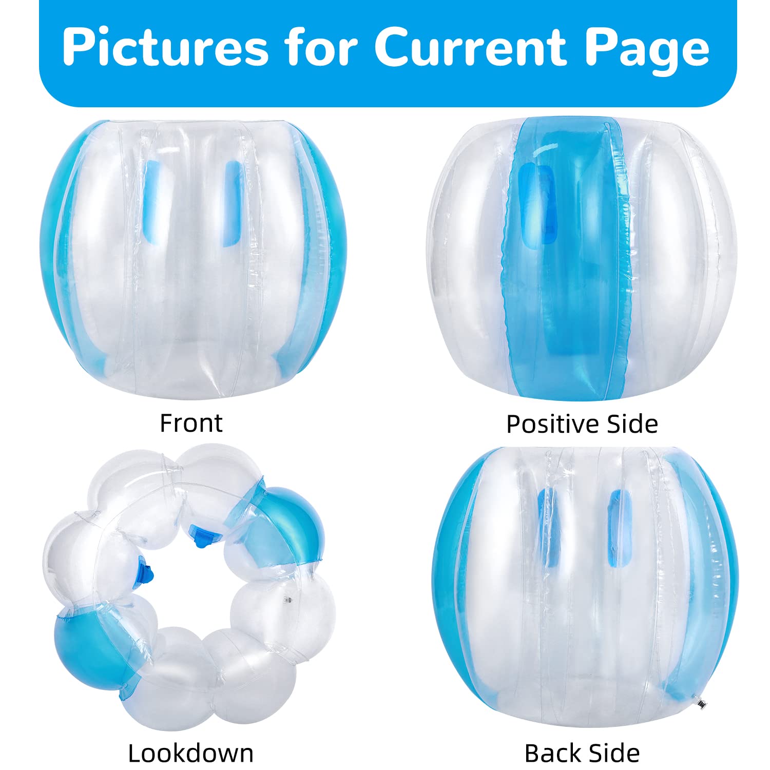 Theefun Bumper Balls, 2 Pack Inflatable Sumo Ball, 36inch Bopper Toys for Kids Physical Outdoor Active Play, Giant Human Hamster Knocker Body Zorb Ball, Body Bubble Soccer Ball