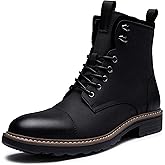 Vostey Mens Boots Motorcycle Casual Boots for Men Zipper Fashion Chukka Boots Mens