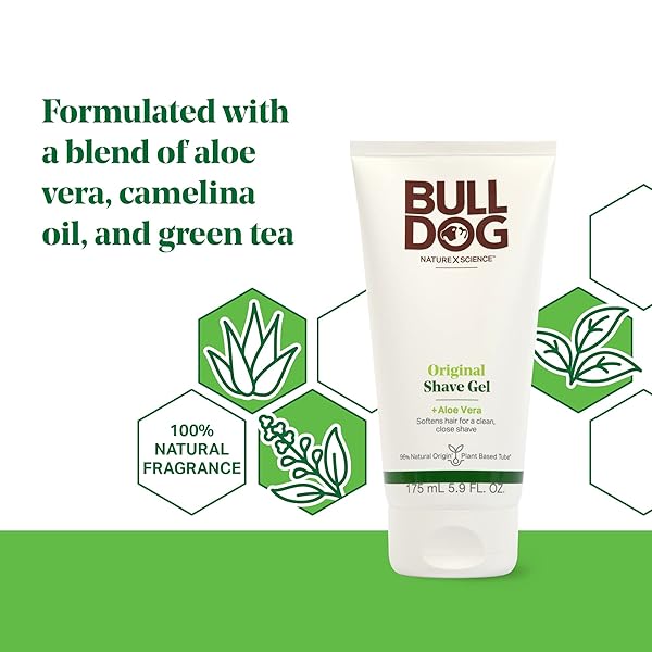 BULLDOG MENS SKINCARE AND GROOMING ORIGINAL SHAVE GEL, 5.9 OUNCE