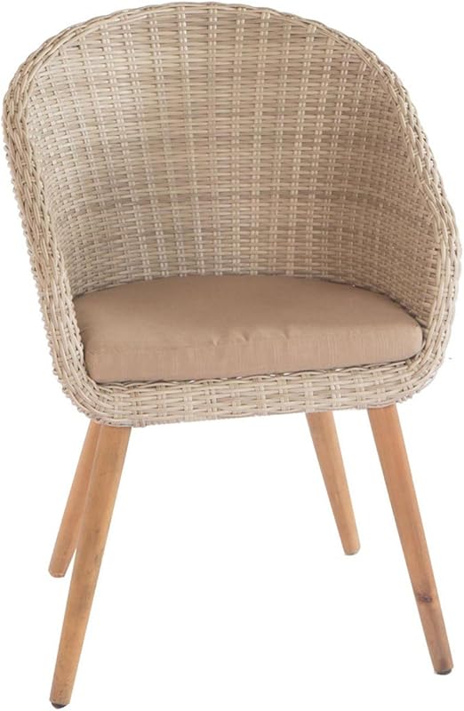 Outliv Rattanstuhl Garten Rund Mira Diningsessel Gartenstuhl Polyrattan Akazie Korbstuhl Braun Beige Mit Kissen Gartensessel Modern Designstuhl Outdoor Amazon De Kuche Haushalt