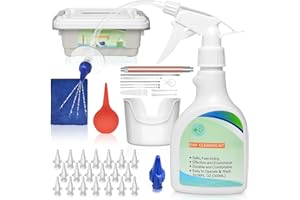 QISXROVY Ear Wax Removal Tool, Ear Cleaning Kits Safe Ear Irrigation Kit Ear Flush Kit for Adults Kids, Ear Wax Washer Device with LED Earwax Spoon, Basin, Bulb, Curette Kit, Towel, Tips, Storage Box White