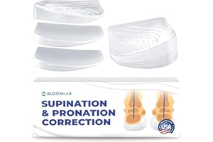 BLOOMLAB Orthopedic Heel Wedge Inserts – 3-Layer Adjustable Gel Insoles for Supination, Pronation, Flat Feet & Heel Pain Relief – Supportive Shoe Cushions for Men & Women