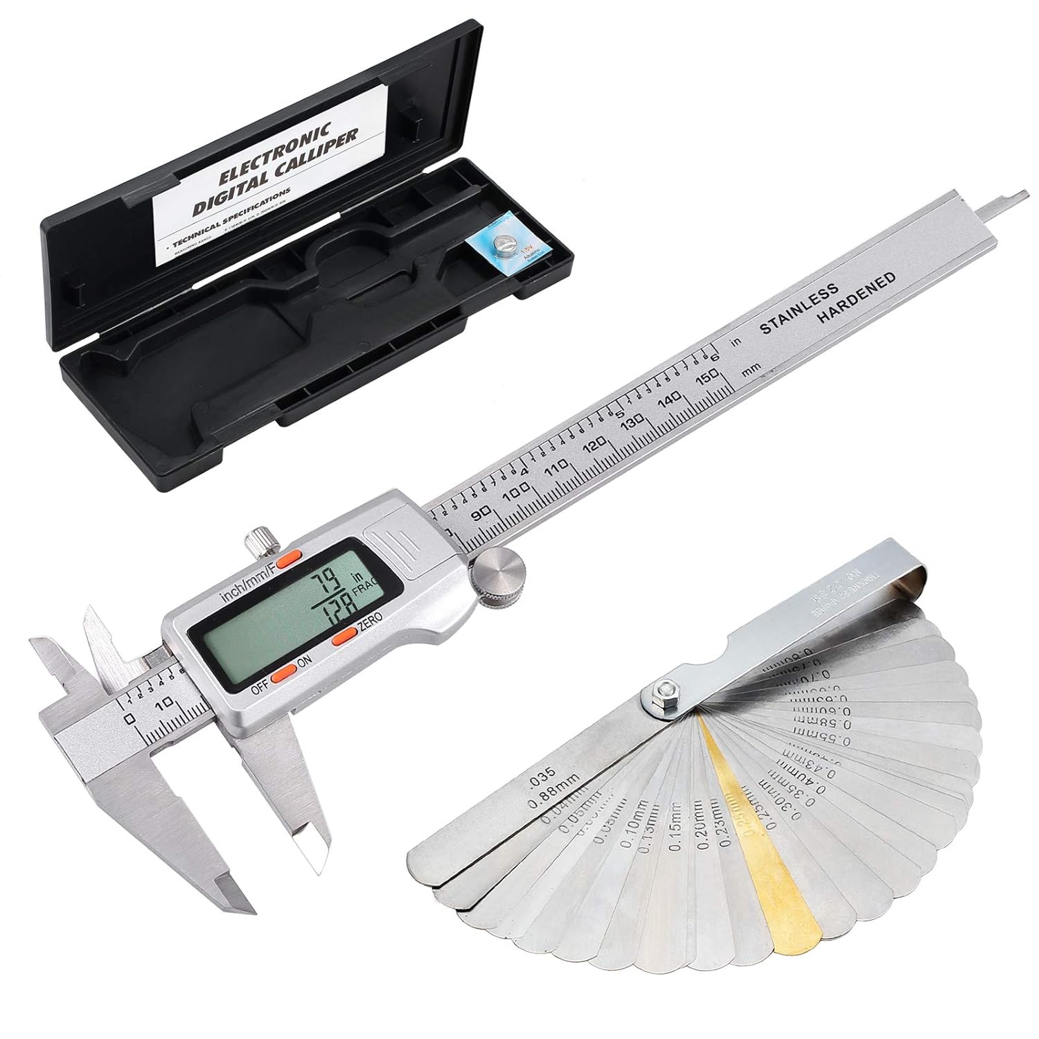 eSynic 150mm/6Inch Digital Vernier Caliper with Fractions/Inch/Metric
