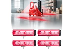 HSYFUNA LED Forklift Safety Light Red for AGV Automated Guided Vehicle, Forklift Truck, Industrial Lift, Warehouse Safety, IP67 Waterproof, Aluminum Housing (4PCS)