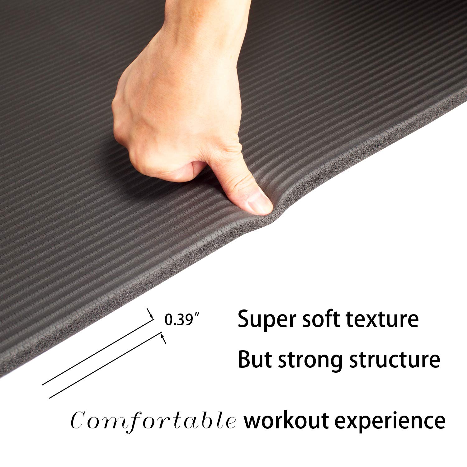 YUREN XL Yoga Mat 4X7 ft Wide Large 10mm Comfortable Thick NonSlip NBR