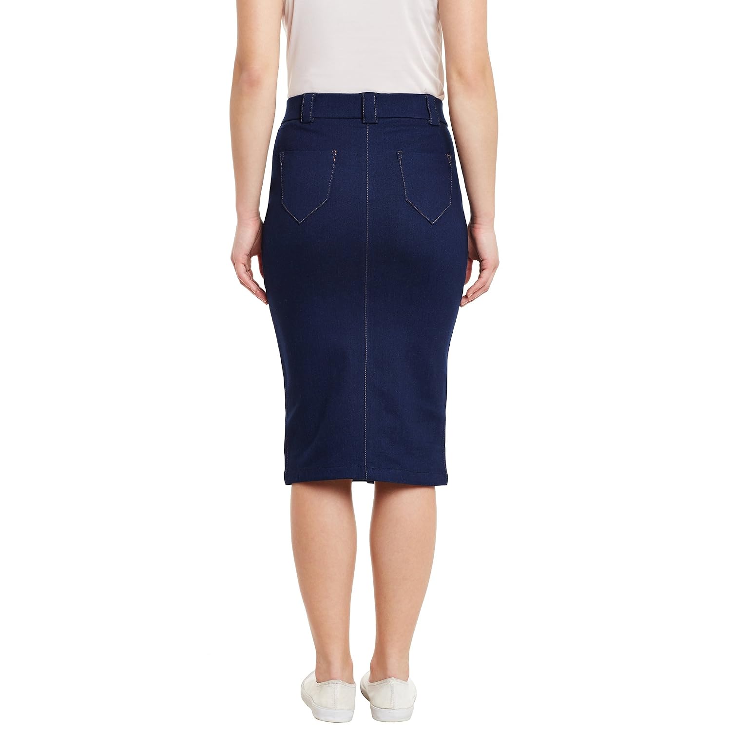 rider republic women solid denim pencil skirt(blue_32)