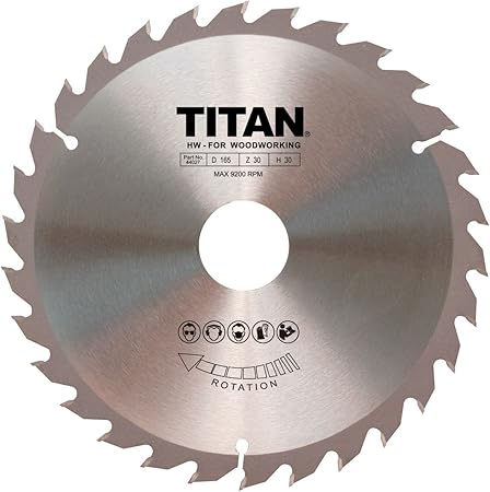 Titan Tct Lame Pour Scie Circulaire 30 Dents 165 X 16 20 30 Mm Amazon Fr Bricolage