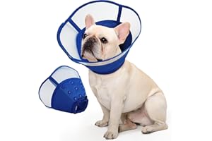 Allroaring Dog Cone, Soft Dog Cones for Small Dogs, Adjustable Doggie Cone Collar to Stop Licking, Professional Pet Recovery Cones E-Collar for Dogs Aftert Surgery Wound Healing, Blue S