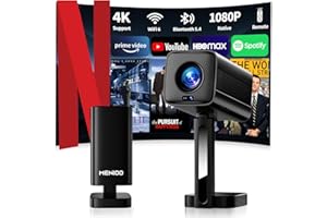 Mini Projector [Built-in Apps & 2026 Upgraded] Portable Projector Support 4K 1080P Auto Focus & Keystone Correction 90° Rotat