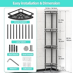Menintog Standing Shower Caddy-4 Tier Stand with