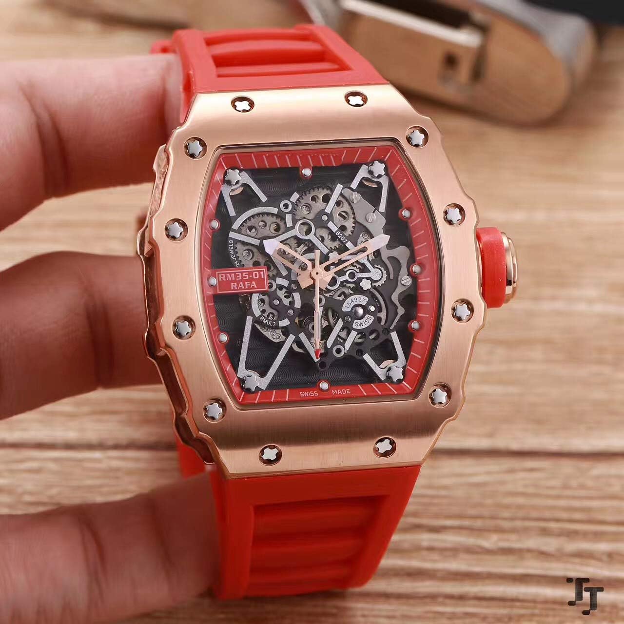 IWHSB brand automatic Wrist Watches Rubber Sapphire Automatic Mechanical Rose Gold Sport Watch Business Waterproof Watch Gifts For Men