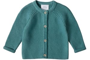 Stellou & friends 100% Cotton Baby Cardigan, Long Sleeve Knit Sweater for Kids, Unisex Tops for Infant, for Children 0-6 Yrs
