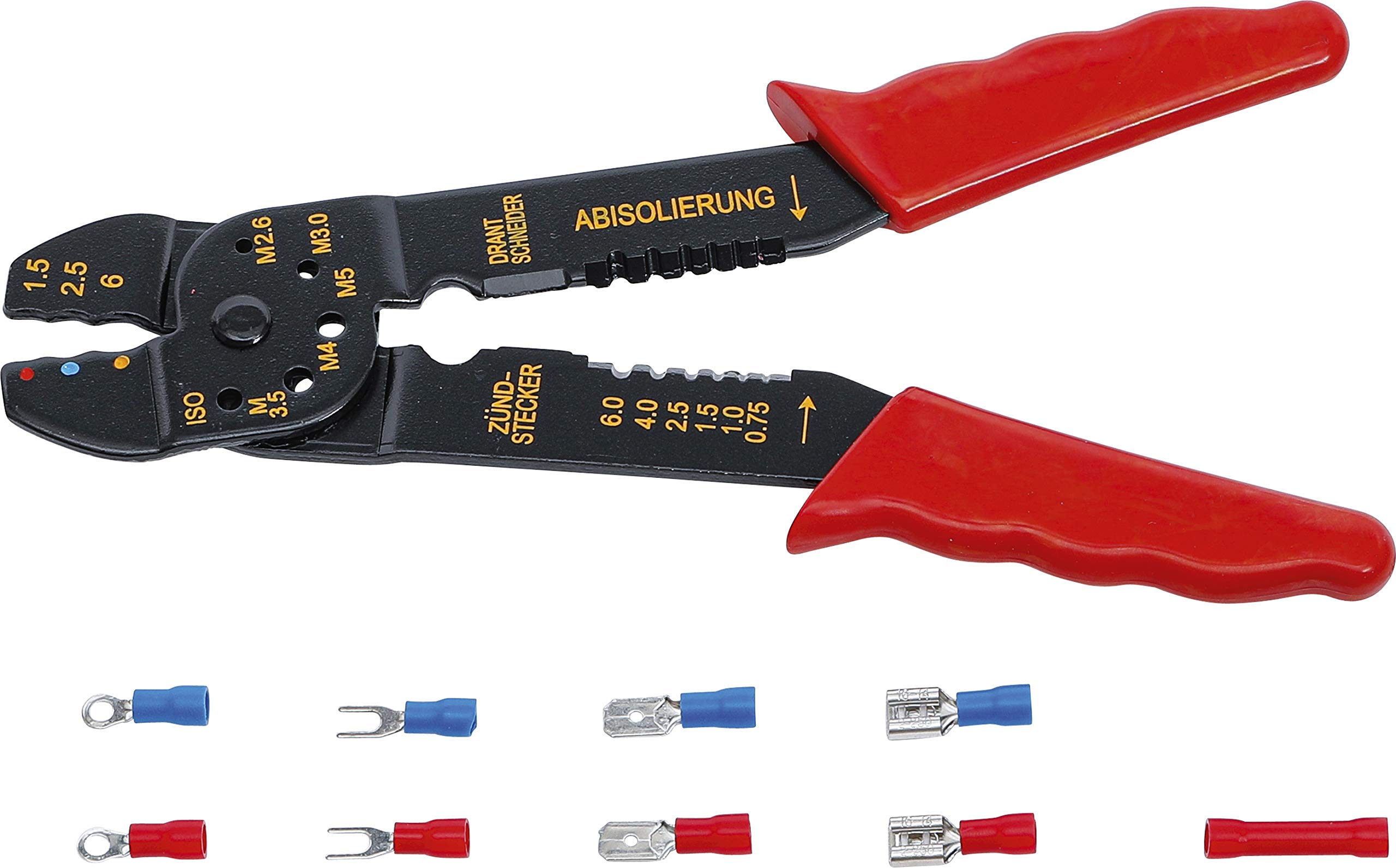 BGS Diy 1423 | Crimping Pliers Set with cable lug Assortment | 200 mm | 61 pcs.