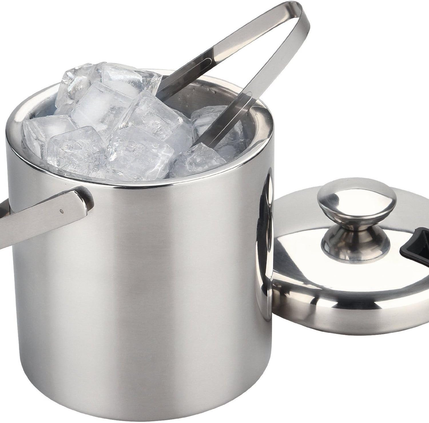 2222 Seau à glace en acier inoxydable avec couvercle et pince