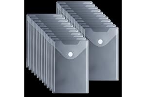 CYEAH 48 Pack Plastic Envelopes, 7 X 10" Clear Plastic Envelopes Reusable Envelopes, Waterproof File Folder with Snap Button, A5 Clear Envelopes for School and Office Supplies