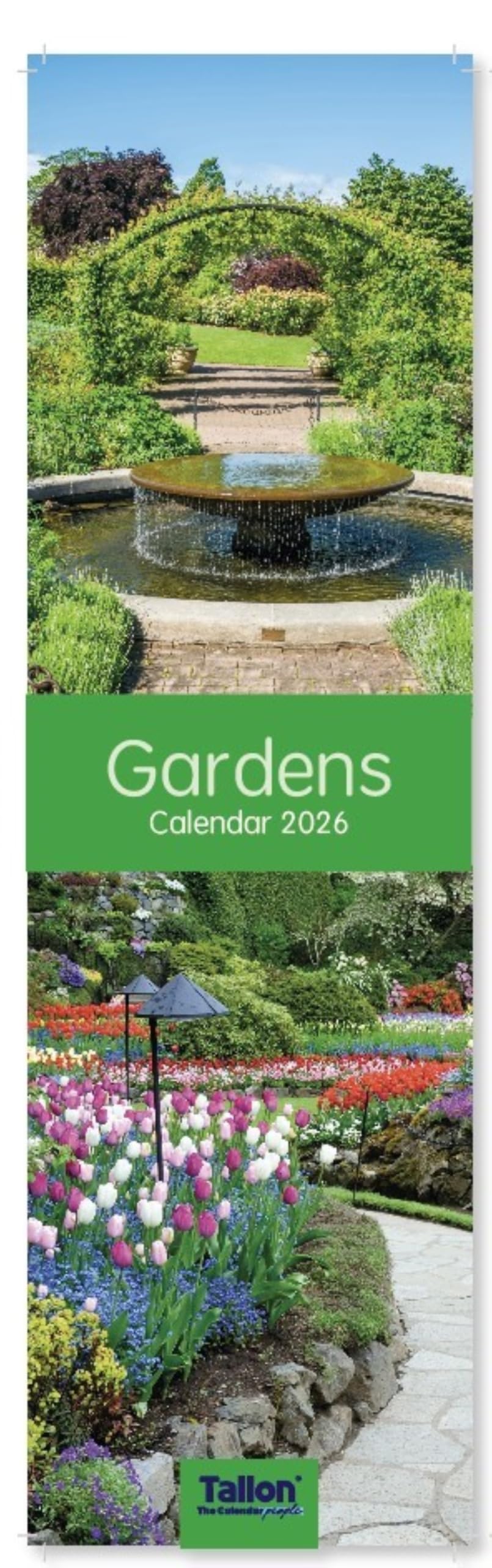 2026 Super Slim Month To View Spiral Bound Photo Wall Calendar (Gardens)