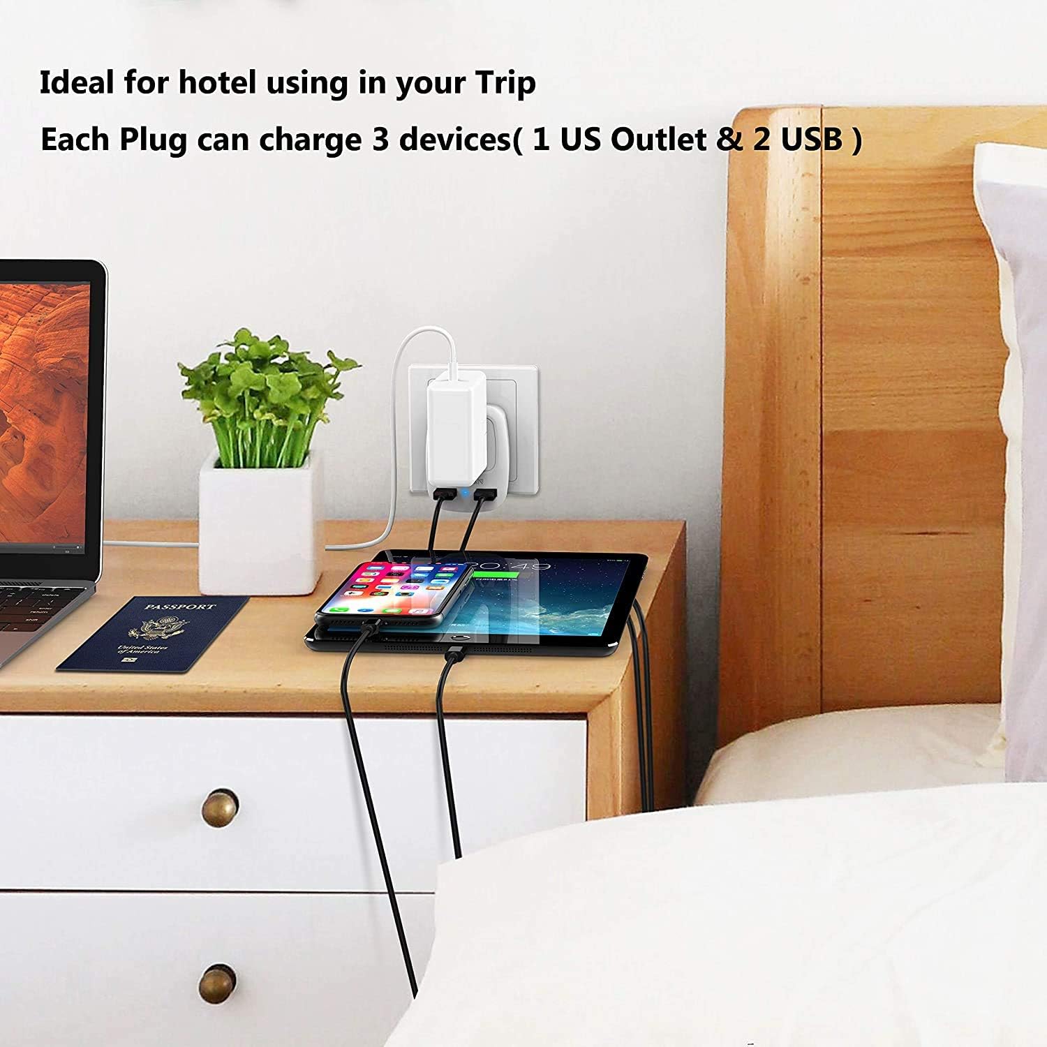 European Travel Plug Adapter, TESSAN International Power Plug with 2 USB, Outlet Adaptor Charger for US to Most of Europe EU Spain Iceland Italy France Germany(Type C): Home Improvement