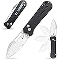 Eafengrow EF963 Folding Knife D2 Blade G10 Handle with Pocket Clip Axis Lock EDC Multitool Knives for Working Camping Outdoor (Black)