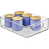 iDesign Stackable Pantry Bin for Kitchen Cabinets, Fridge, or Freezer Storage, Clear, Made in USA
