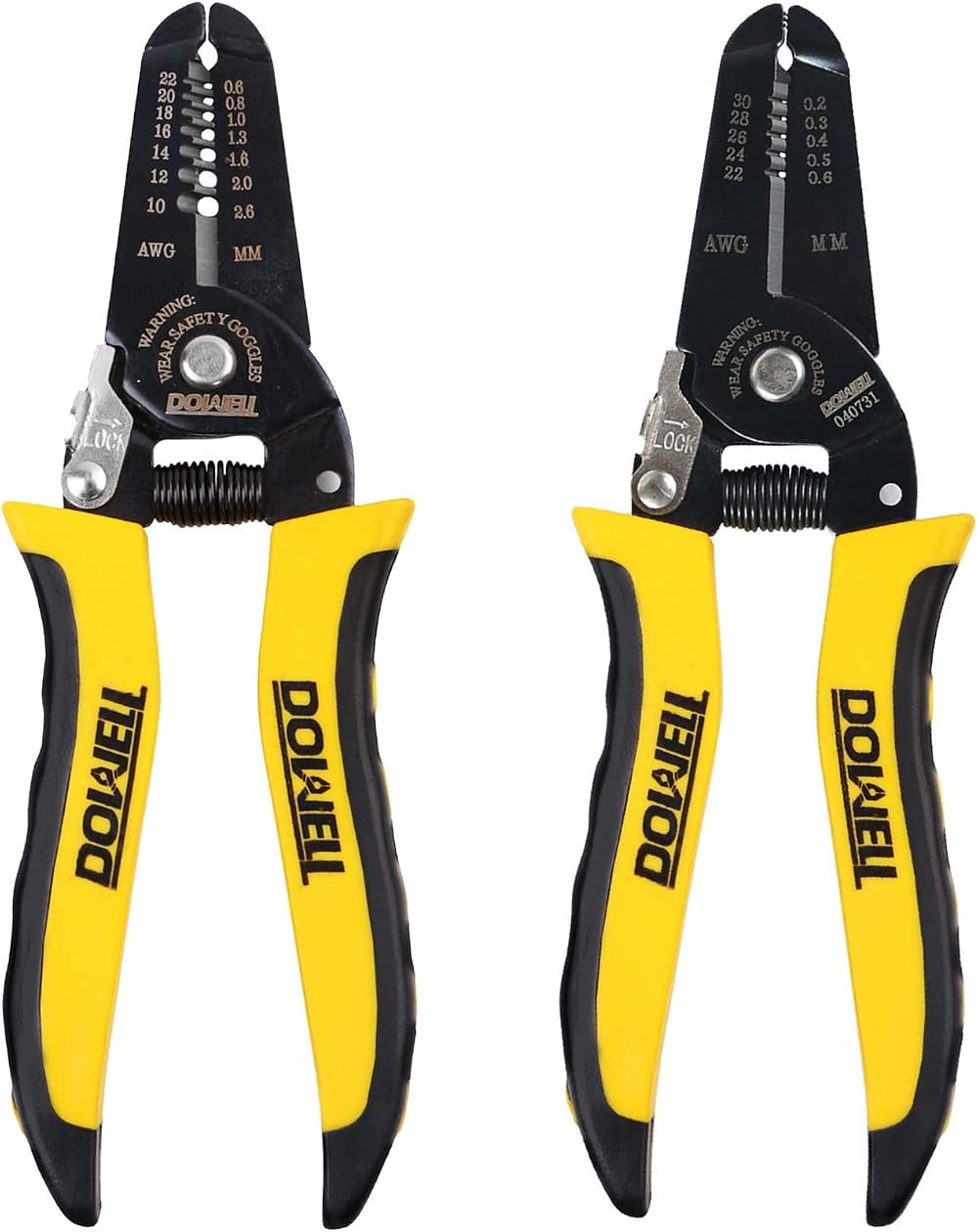 DOWELL Wire Stripping Tool 10-22AWG and 22-30AWG Pliers 2-Piece Set