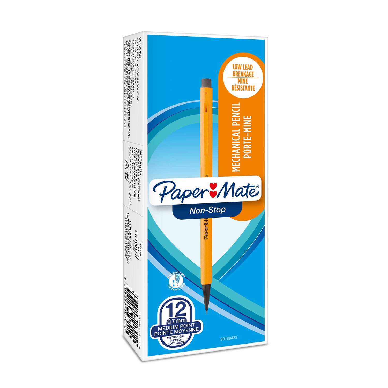 Paper Mate NonStop Mechanical Pencil 0.7mm HB 2 Yellow Barrel