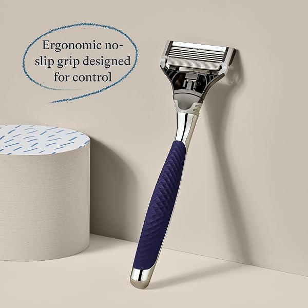 HARRY’S ORIGINAL SHAVING KIT FOR MEN – RAZOR HANDLE AND 3 RAZOR BLADE REFILL CARTRIDGES – GERMAN ENGINEERED – CHROME EDITION